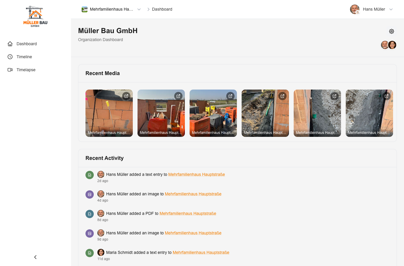 Organization Dashboard with Custom Branding